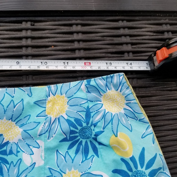 Lily Pulitzer Blue Yellow Floral Skirt Side Bows - Picture 8 of 8